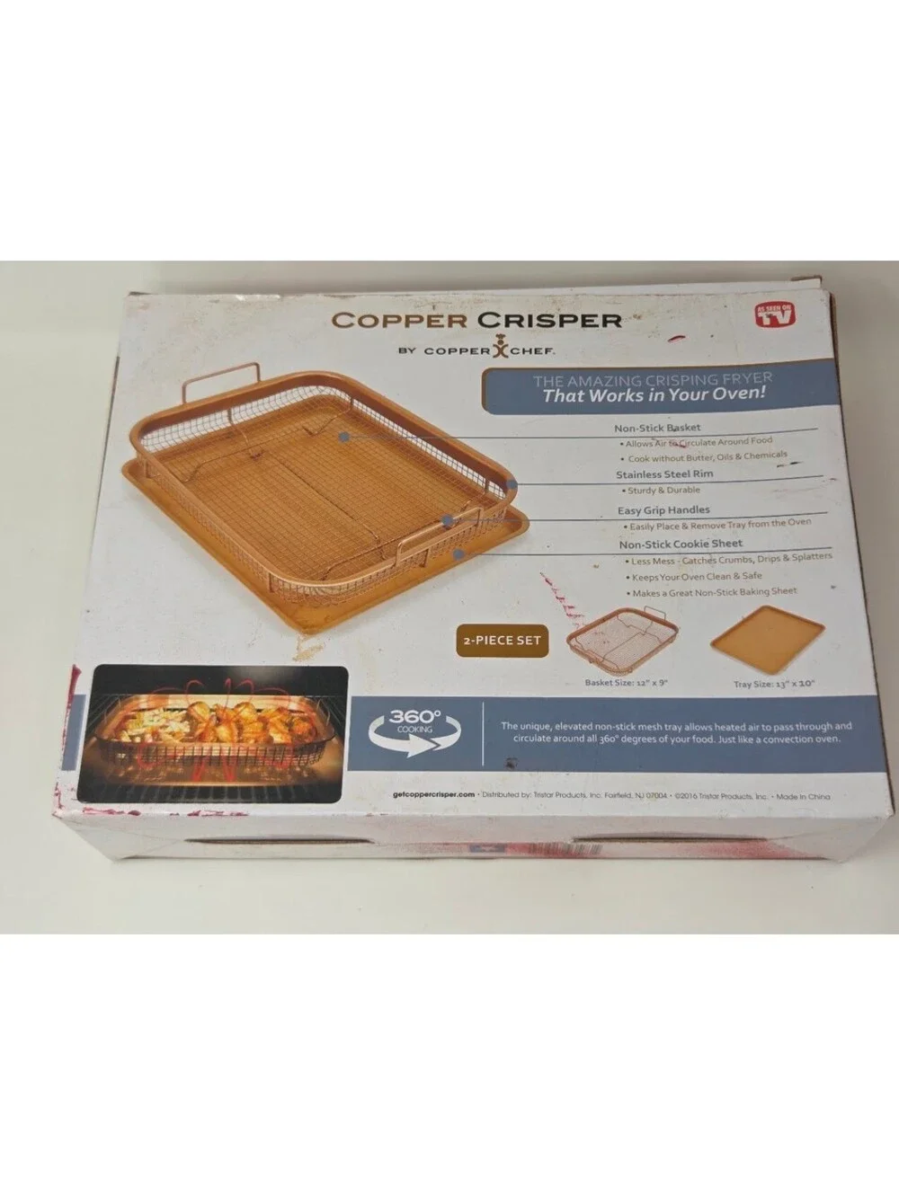 Copper Chef Copper Crisper Non-Stick 2-Piece Basket & Baking Tray 12x9